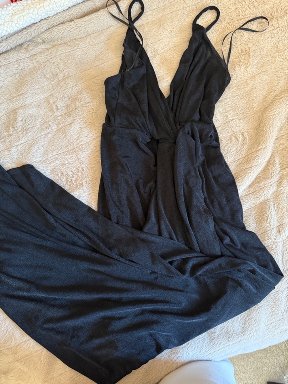 Forever 21 Black Spaghetti Strap V-Neck Jumpsuit